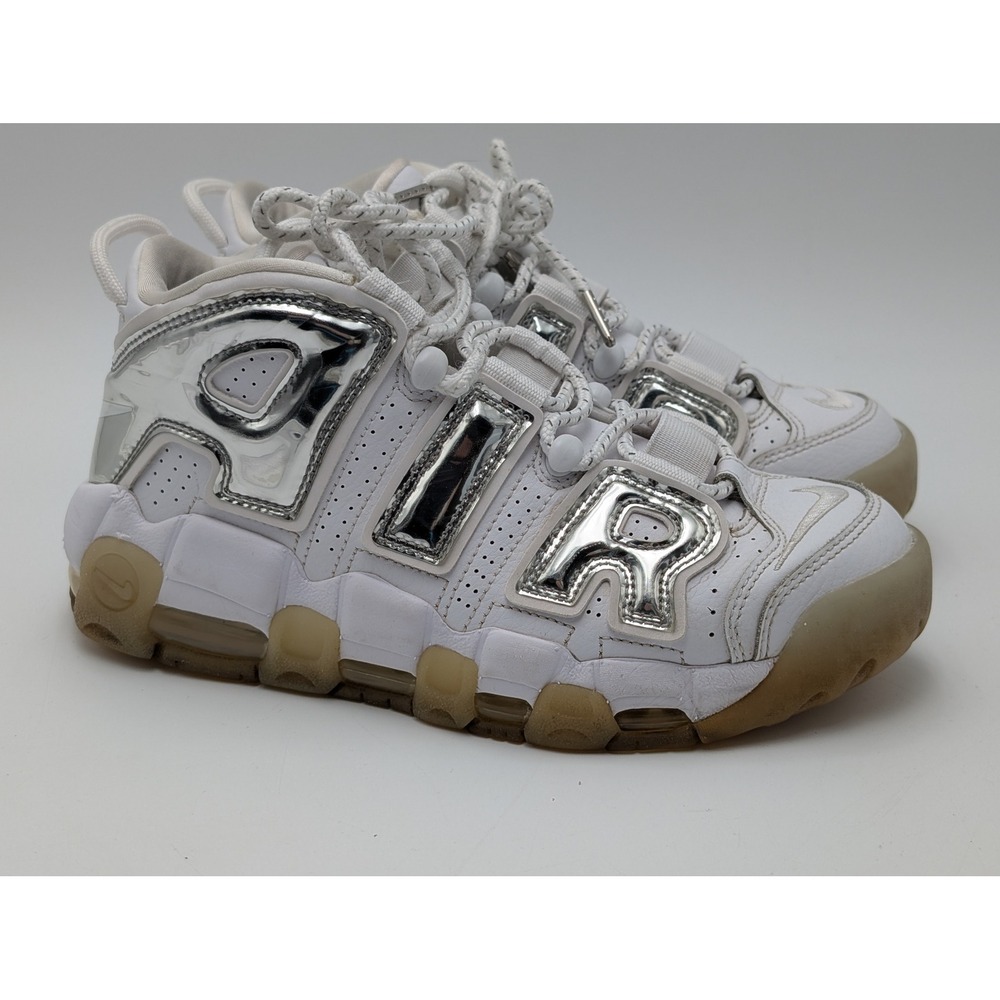Nike Air More Uptempo Womens 7.5 White Chrome Silver 917593-100 Basketball Shoes